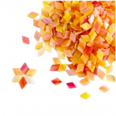 Набір шматочків мозаїки слюда форма РОМБ 200 грам 340 шт колір Рожевий жовтий