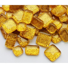 Набір шматочків мозаїки форма Камені колір жовтого кольору з блискітками 200 гр 150-180 шт товщина 4 мм