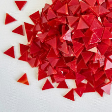 Набір шматочків мозаїки слюда форма ТРИКУТНИК 200 грам 240 шт колір Бордовий