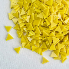 Набір шматочків мозаїки слюда форма ТРИКУТНИК 200 грам 240 шт колір Темно желтый