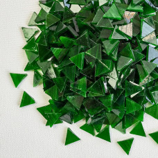 Набір шматочків мозаїки слюда форма ТРИКУТНИК 200 грам 240 шт колір Темно-зелений