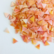 Набір шматочків мозаїки слюда форма ТРИКУТНИК 200 грам 240 шт колір Рожевий жовтий