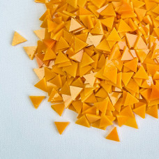 Набір шматочків мозаїки слюда форма ТРИКУТНИК 200 грам 240 шт колір Темно помаранчевий