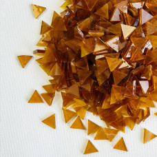 Набір шматочків мозаїки слюда форма ТРИКУТНИК 200 грам 240 шт колір Коричневий прозорий