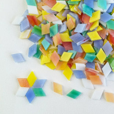 Набір шматочків мозаїки слюда форма РОМБ 200 грам 340 шт колір Різнокольоровий мікс світлий