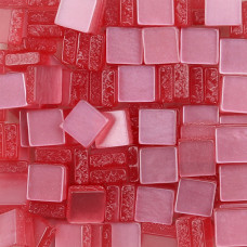 Шматочки мозаїки 0,5*0,5 см Колір Рожевий темний (200 штук 12 грам) з акрилової смоли. Форма квадрат.