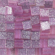 Шматочки мозаїки 0,5*0,5 см Колір Фіолетовий з блискітками (200 штук 12 грамів) з акрилової смоли. Форма квадрат