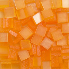 Шматочки мозаїки 0,5*0,5 см Колір Оранжевий світлий (200 штук 12 грам) з акрилової смоли. Форма квадрат.