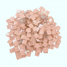 Шматочки мозаїки 1*1 см Колір Пудровий  (200-220 штук 200 грамів) зі скла. Форма квадрат.