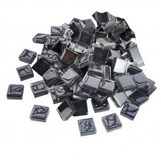 Шматочки мозаїки 1*1 см Колір Чорний (200-220 штук 200 грамів) зі скла. Форма квадрат.