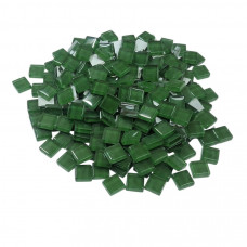 Шматочки мозаїки 1*1 см Колір Смарагдово-зелений (200-220 штук 200 грамів) зі скла. Форма квадрат.