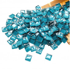Шматочки мозаїки 1*1 см Колір Світло синій (200-220 штук 200 грамів) зі скла. Форма квадрат.