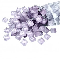 Шматочки мозаїки 1*1 см Колір Світло фіолетовий  (200-220 штук 200 грамів) зі скла. Форма квадрат.