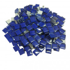 Шматочки мозаїки 1*1 см Колір Темно синій  (200-220 штук 200 грамів) зі скла. Форма квадрат.