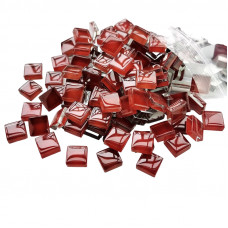 Шматочки мозаїки 1*1 см Колір Бордовий світлий (200-220 штук 200 грамів) зі скла. Форма квадрат.