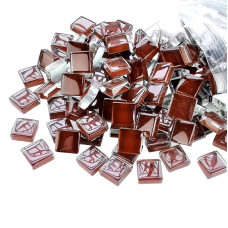Шматочки мозаїки 1*1 см Колір Темно-коричневий  (200-220 штук 200 грамів) зі скла. Форма квадрат.