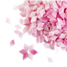 Набір шматочків мозаїки слюда форма РОМБ 200 грам 340 шт колір Рожевий