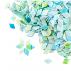 Набір шматочків мозаїки слюда форма РОМБ 200 грам 340 шт колір Блакитний жовтий