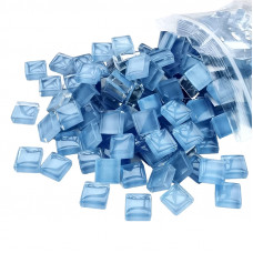 Шматочки мозаїки 1*1 см Колір Синій (200-220 штук 200 грамів) зі скла. Форма квадрат.