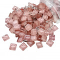 Шматочки мозаїки 1*1 см Колір Светло розовый (200-220 штук 200 грамів) зі скла. Форма квадрат.