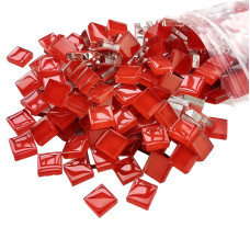 Шматочки мозаїки 1*1 см Колір Темно-червоний (200-220 штук 200 грамів) зі скла. Форма квадрат.