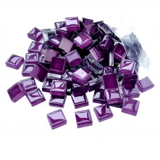 Шматочки мозаїки 1*1 см Колір Темно фіолетовий  (200-220 штук 200 грамів) зі скла. Форма квадрат.