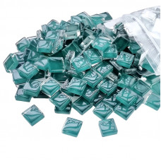 Шматочки мозаїки 1*1 см Колір Бірюзовий (200-220 штук 200 грамів) зі скла. Форма квадрат.