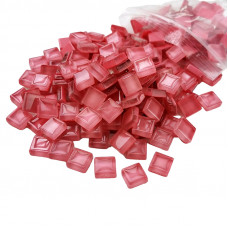 Шматочки мозаїки 1*1 см Колір Рожево-червоний (200-220 штук 200 грамів) зі скла. Форма квадрат.