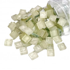 Шматочки мозаїки 1*1 см Колір Абрикос (200-220 штук 200 грамів) зі скла. Форма квадрат.