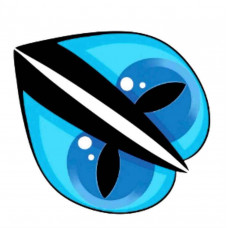 Наклейка Забавне око синє 20*20см, що світиться