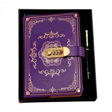 Блокнот Щоденник із кодовим замком Фіолетовий з ручкою в коробці 212*145мм