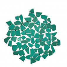 Мозаїка кераміка неправильної форми Зелена М-05 250 г 82 шт.
