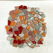 Мозаїка кераміка неправильної форми Мікс рожевий жовтий М-10 250 г 82 шт.