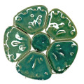Мозаїка кераміка квіти великі Зелені 6,5 см 40 г