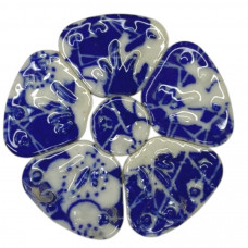 Мозаїка кераміка квіти великі Синьо-білі 6,5 см 40 г