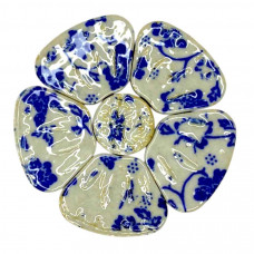Мозаїка кераміка квіти великі Синьо-білі 6,5 см 40 г