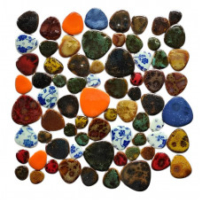 Мозаїка кераміка форми гальки Різнокольорова 2-5см 43шт 250г