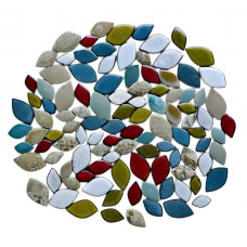 Мозаїка керамічна Листок різнокольоровий 250 грам близько штук 50 12*24см.