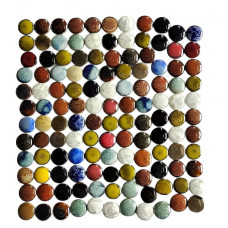 Мозаїка кераміка форми коло Різнокольорова 2-2см 63шт 250г