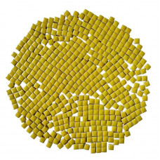 Мозаїка керамічна Квадратний колір Жовтий розмір 1*1*0,5 см вага 100 г кількість 106 штук заповнюваність 5*5 см