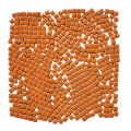 Мозаїка керамічна Квадратний колір Помаранчевий розмір 1*1*0,5 см вага 100 г кількість 106 штук заповнюваність 5*5 см