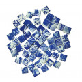 Мозаїка керамічна Квадратний №10 колір Синьо-білий малюнок гжель розмір 2*2*0,5 см вага 250 г кількість 54 штук