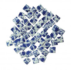 Мозаїка керамічна Квадратний №11 колір Синьо-білий малюнок гжель розмір 2*2*0,5 см вага 250 г кількість 54 штук