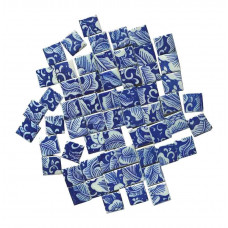 Мозаїка керамічна Квадратний №12 колір Синьо-білий малюнок гжель розмір 2*2*0,5 см вага 250 г кількість 54 штук