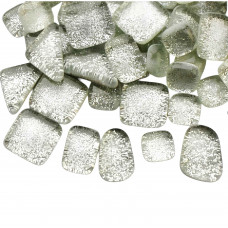 Набір шматочків мозаїки форма Камені колір сірий мікс з блискітками 200 гр 150-180 шт товщина 4 мм