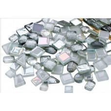 Набір шматочків мозаїки камінці мікс білий  200гр 150-170 шт декоративні каміння для декору