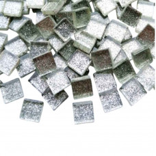 Набір шматочків мозаїки Квадратна форма сірого кольору з блискітками 200 гр 150-180 шт товщина 4 мм