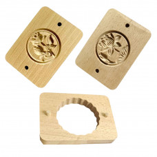 Набір для друкарських пряників №2, 2 малюнка Лотос + Троянда з бутоном з рифленою вирубкою