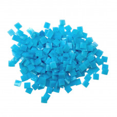 Набір шматочків мозаїки слюда форма квадрат 200 грам 10*10*2,7 мм 300 штук колір Світло-блакитний