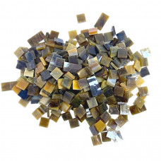 Набір шматочків мозаїки слюда форма квадрат 200 г 10*10*2,7 мм 300 штук Коричневий прозорий